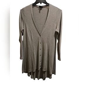 Torrid Gray Button-Up Cardigan w/ Hi-Lo Hem Size 0
